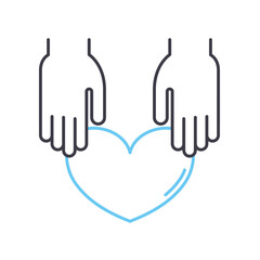 give love line icon, outline symbol, vector illustration, concept sign