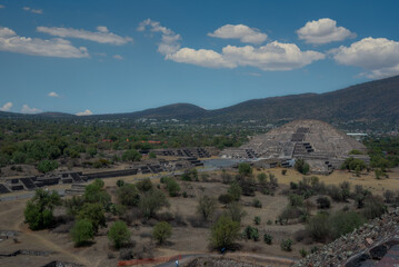 Fototapeta na wymiar San Juan Teotihuacán, Mexico City, Mexico, landscape with mountains and sky