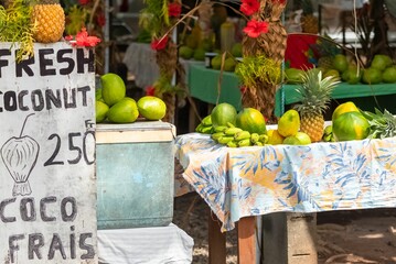 Exotic fruits sold, French Polynesia, Moorea