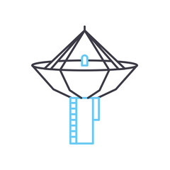 satellite dish line icon, outline symbol, vector illustration, concept sign