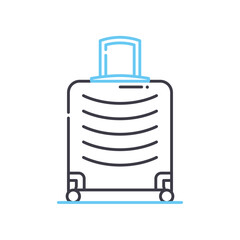 tourist luggage line icon, outline symbol, vector illustration, concept sign