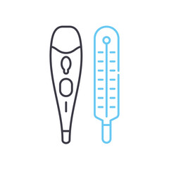 thermeter line icon, outline symbol, vector illustration, concept sign