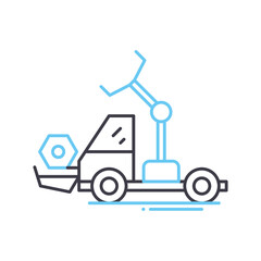grabbing truck line icon, outline symbol, vector illustration, concept sign