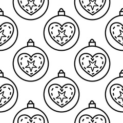 Christmas ball pattern for holidays. Seamless bulb texture for New Year celebration event. Cute minimalist background