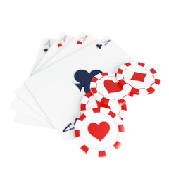 3D Playing Card with Poker Chips