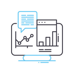 system analysis line icon, outline symbol, vector illustration, concept sign