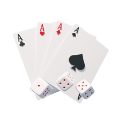 3D Playing Card with Dice Element