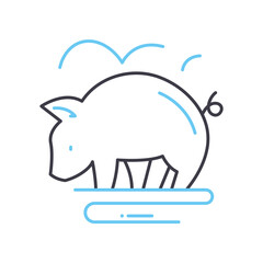 pig line icon, outline symbol, vector illustration, concept sign