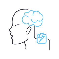 mind power line icon, outline symbol, vector illustration, concept sign