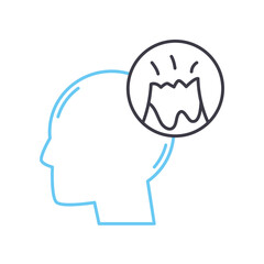 mind trigger line icon, outline symbol, vector illustration, concept sign