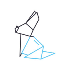 Fototapeta na wymiar origami line icon, outline symbol, vector illustration, concept sign