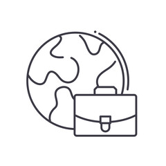 global business line icon, outline symbol, vector illustration, concept sign