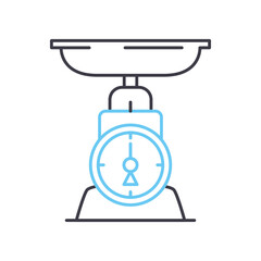 Fototapeta premium kitchen scales line icon, outline symbol, vector illustration, concept sign