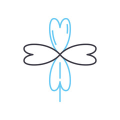 lucky clover line icon, outline symbol, vector illustration, concept sign