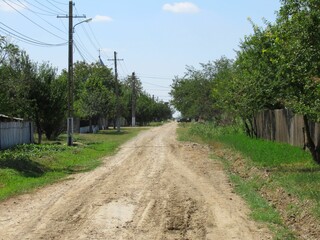Main avenue at a rural romanian village.