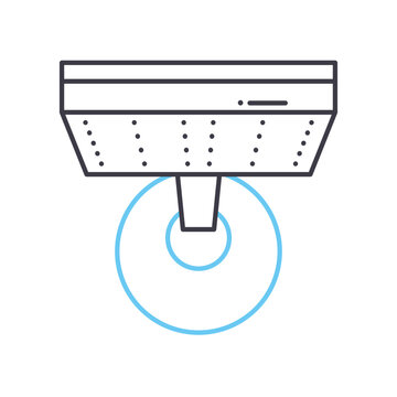 recommend clip art: shower head line icon, outline symbol, vector illustration, concept sign