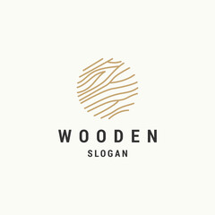 Wooden logo icon flat design template