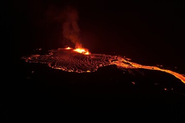 Drone Shot of Fagradalsfjall Volcano