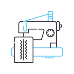working part of sewing line icon, outline symbol, vector illustration, concept sign