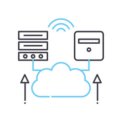 load balancing line icon, outline symbol, vector illustration, concept sign