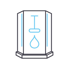 glass bath line icon, outline symbol, vector illustration, concept sign