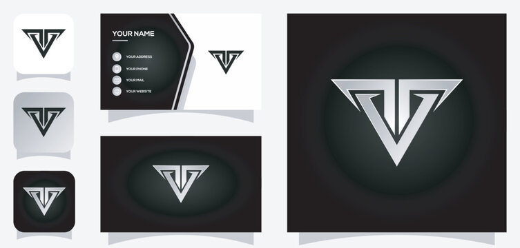  vector graphic of letter t and v logo design and masculine, strong style