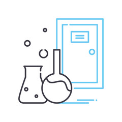 laboratory line icon, outline symbol, vector illustration, concept sign