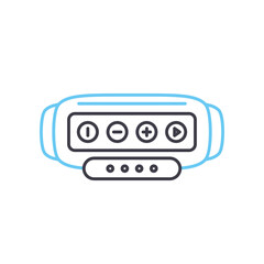 portable speaker line icon, outline symbol, vector illustration, concept sign