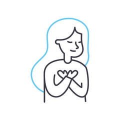 nuns line icon, outline symbol, vector illustration, concept sign