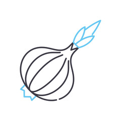 onion line icon, outline symbol, vector illustration, concept sign