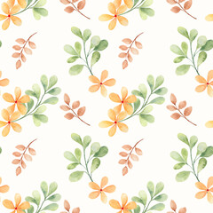 Beautiful watercolor flowers as seamless pattern.