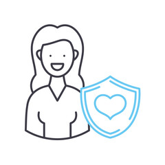 insurance line icon, outline symbol, vector illustration, concept sign