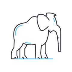 mammoth line icon, outline symbol, vector illustration, concept sign