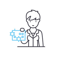 salesman line icon, outline symbol, vector illustration, concept sign