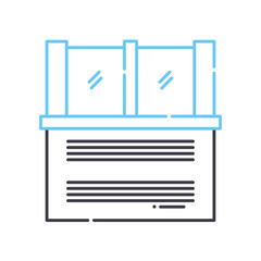 table partition line icon, outline symbol, vector illustration, concept sign