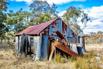 Old rustic shed near the swamps in the rural areas of Emmaville, New South Wales, Australia