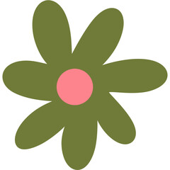 green flower on white background