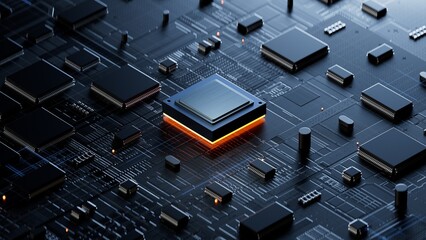 Central Computer Processors CPU concept. 3d rendering,conceptual image.3d background