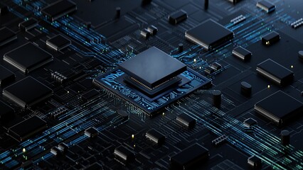 Central Computer Processors CPU concept. 3d rendering,conceptual image.3d background - obrazy, fototapety, plakaty