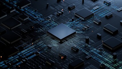 Central Computer Processors CPU concept. 3d rendering,conceptual image.3d background