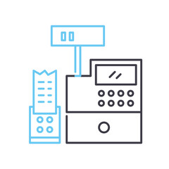 point of sale line icon, outline symbol, vector illustration, concept sign