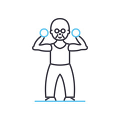 fitness line icon, outline symbol, vector illustration, concept sign