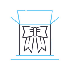 ribbon line icon, outline symbol, vector illustration, concept sign
