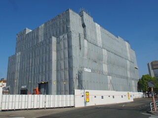 ビルの改装工事の防音幕