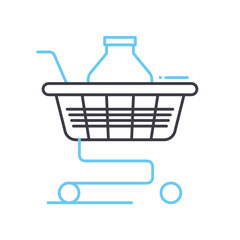 shopping cart line icon, outline symbol, vector illustration, concept sign