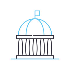 government building line icon, outline symbol, vector illustration, concept sign