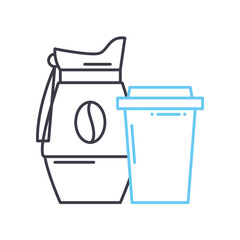 reusable coffee cup line icon, outline symbol, vector illustration, concept sign