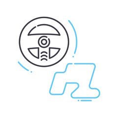 racing line icon, outline symbol, vector illustration, concept sign