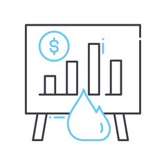 risk analysis line icon, outline symbol, vector illustration, concept sign