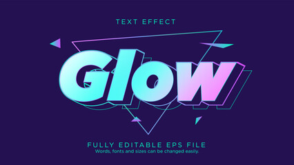 Triangle Glow Text Effect Font Type